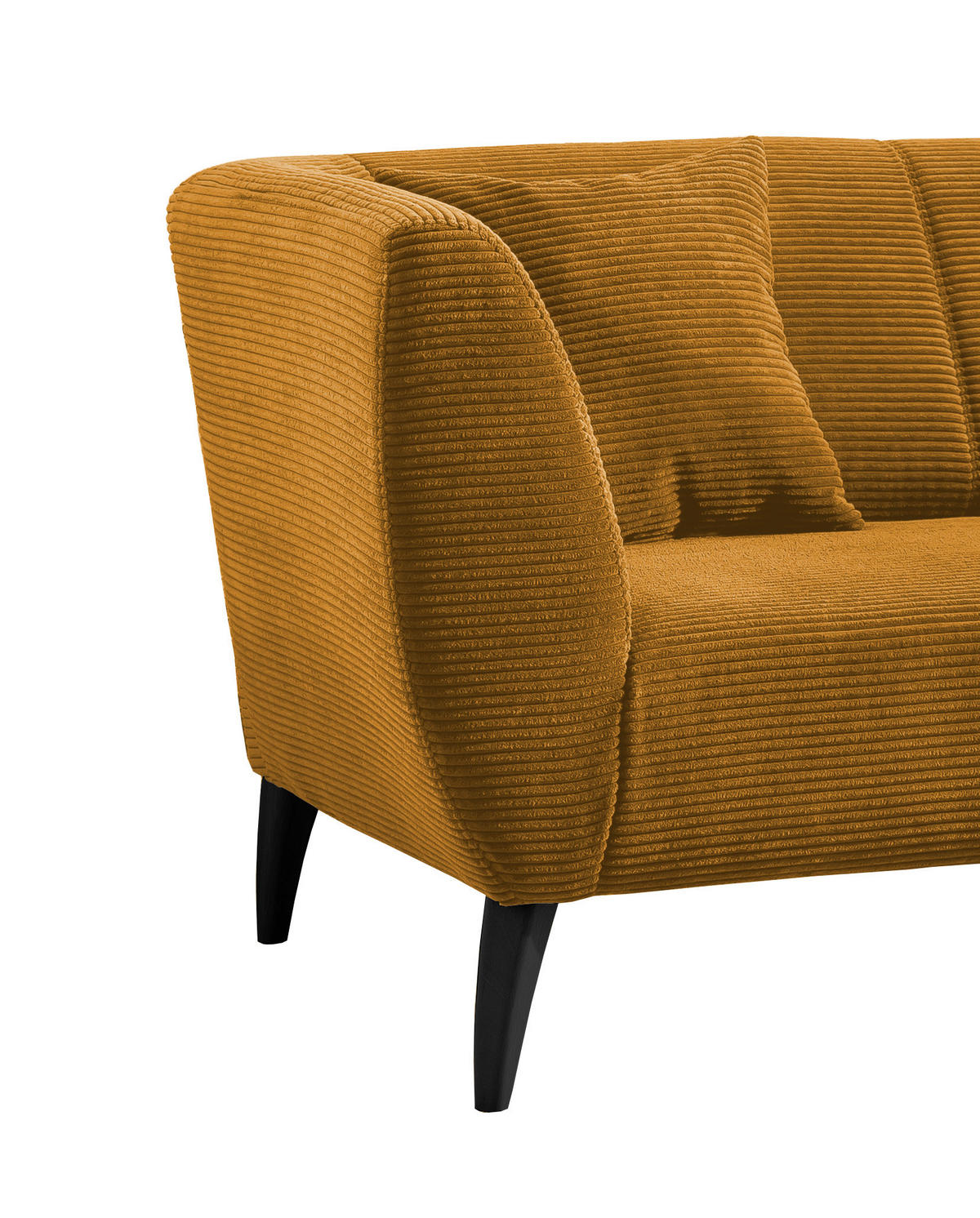 3-SITZER-SOFA in Cord Goldfarben  - Goldfarben/Schwarz, MODERN, Holz/Textil (208/83/88cm) - MID.YOU