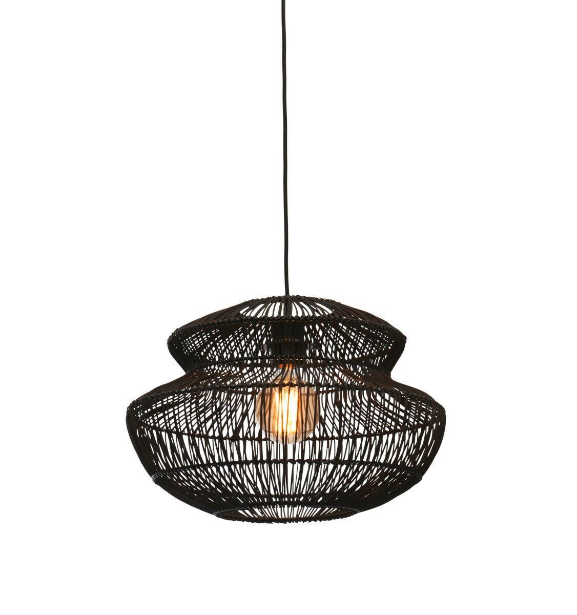 HÄNGELEUCHTE GOOD&MOJO  40/30 cm   - Schwarz, Trend, Naturmaterialien (40/30cm) - Good & Mojo