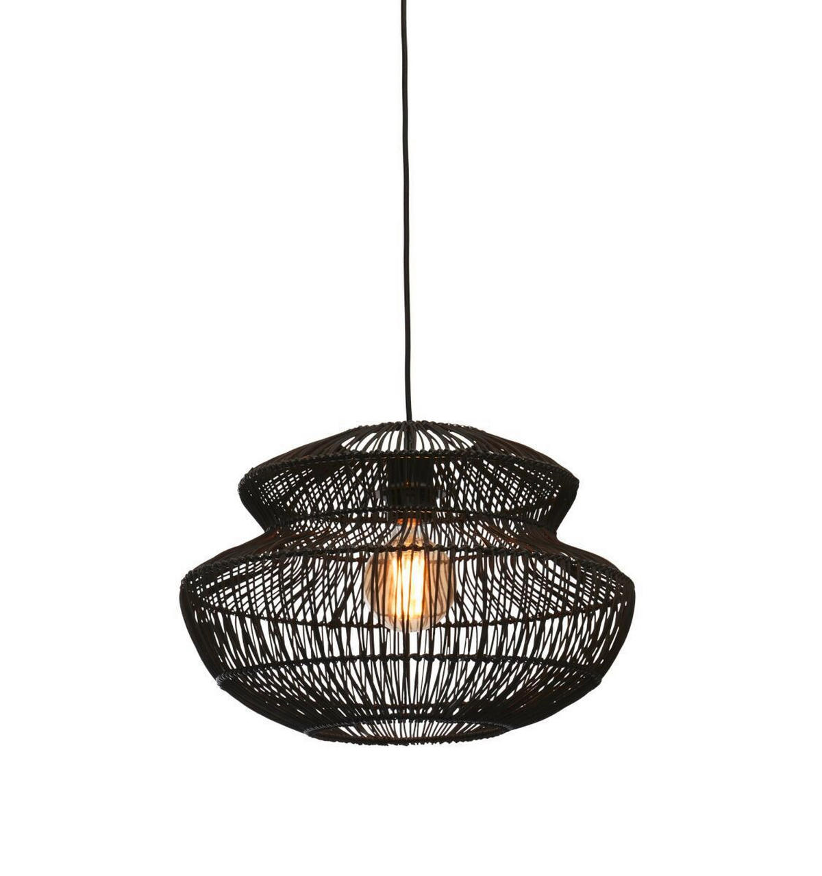 HÄNGLAMPA GOOD&MOJO  40/30 cm  - svart, Trend, naturmaterial (40/30cm) - Good & Mojo