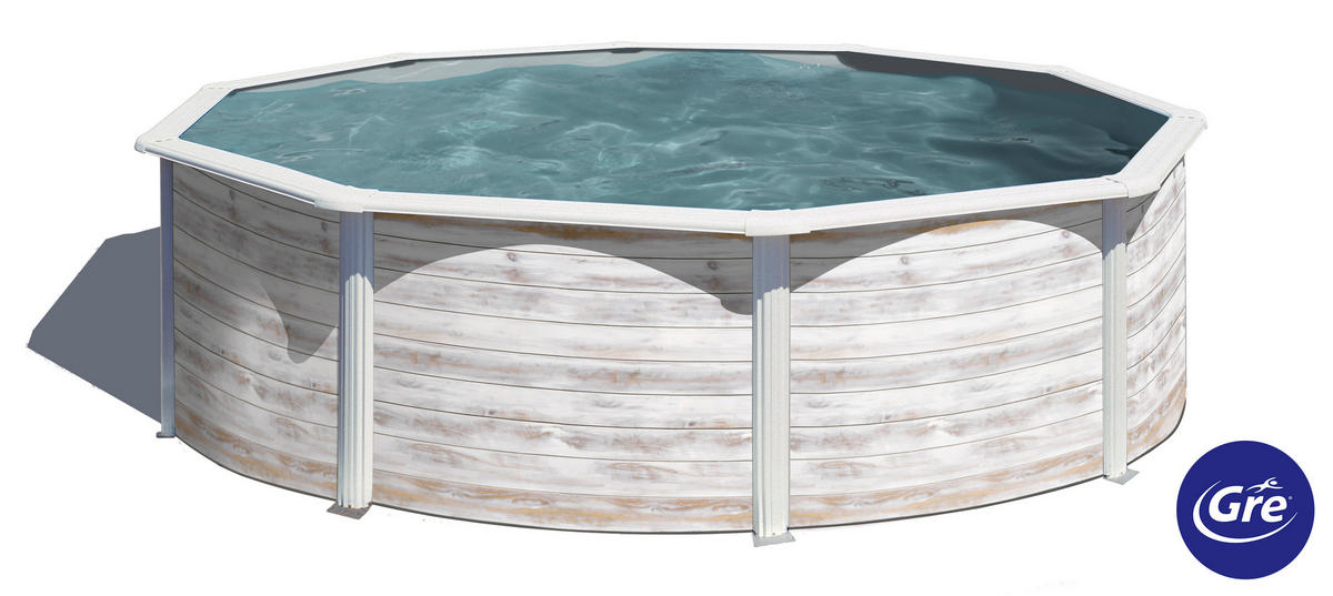 POOL-SET 2024 460/120 cm  - Weiß, KONVENTIONELL, Metall (460/120cm) - Gre