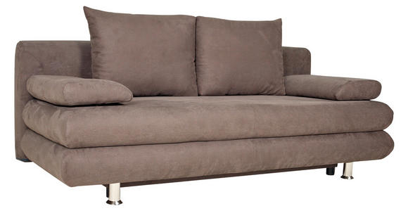 SCHLAFSOFA  in Mikrofaser Braun  - Chromfarben/Braun, Design, Kunststoff/Textil (196/74/90cm) - Carryhome