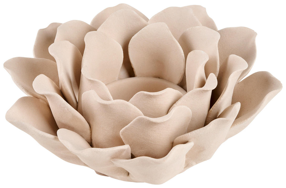 LJUSSTAKE  - sandfärgad, Natur, keramik (14/13,5/6,2cm) - Ambia Home