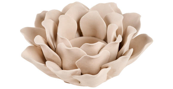 KERZENHALTER - Sandfarben, Natur, Keramik (14/13,5/6,2cm) - Ambia Home