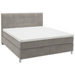 BOXSPRINGBETT 160/200 cm  in Greige  - Chromfarben/Greige, KONVENTIONELL, Kunststoff/Textil (160/200cm) - Voleo