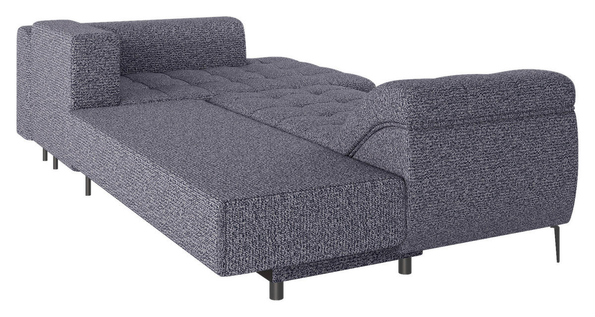 ECKSOFA Anthrazit Struktur, Bouclé  - Anthrazit/Schwarz, Design, Textil (177/276cm) - MID.YOU
