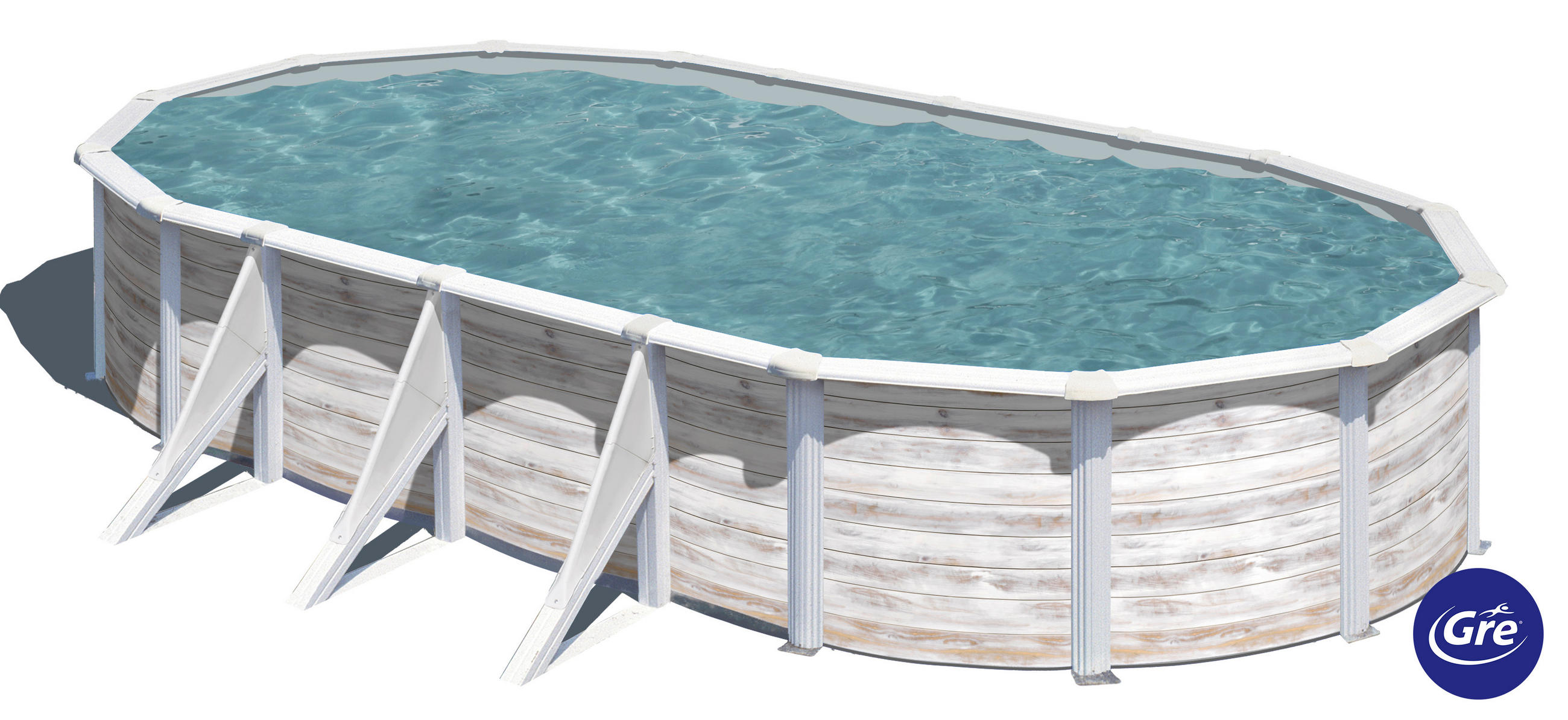 Gre Pool-Set 2024 Weiß 375x120x730 cm
