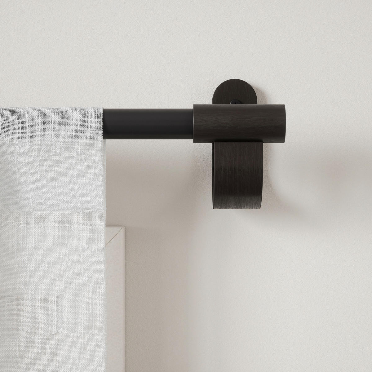 VORHANGSTANGENSET  107-305 cm  - Schwarz, KONVENTIONELL, Holz/Metall (107-305cm) - Umbra