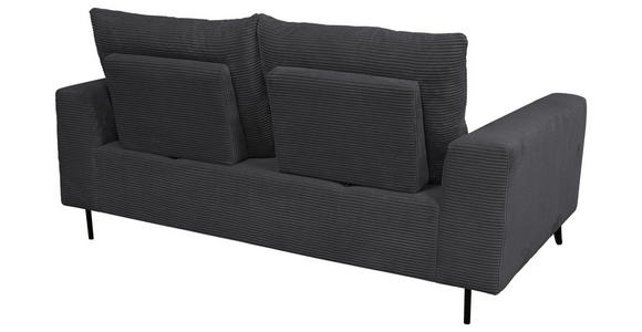 BIGSOFA  in Cord Anthrazit  - Anthrazit/Schwarz, KONVENTIONELL, Textil/Metall (246/100/116cm) - Carryhome
