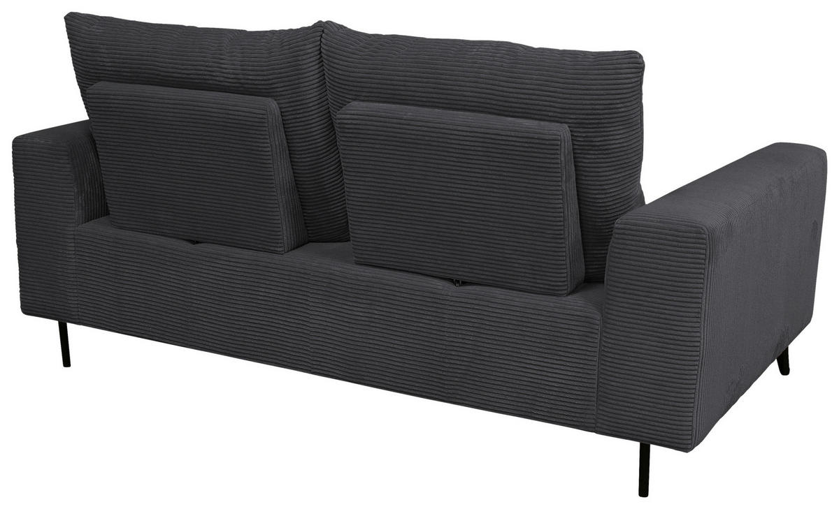 BIGSOFA Cord Anthrazit  - Anthrazit/Schwarz, KONVENTIONELL, Textil/Metall (246/100/116cm) - Carryhome