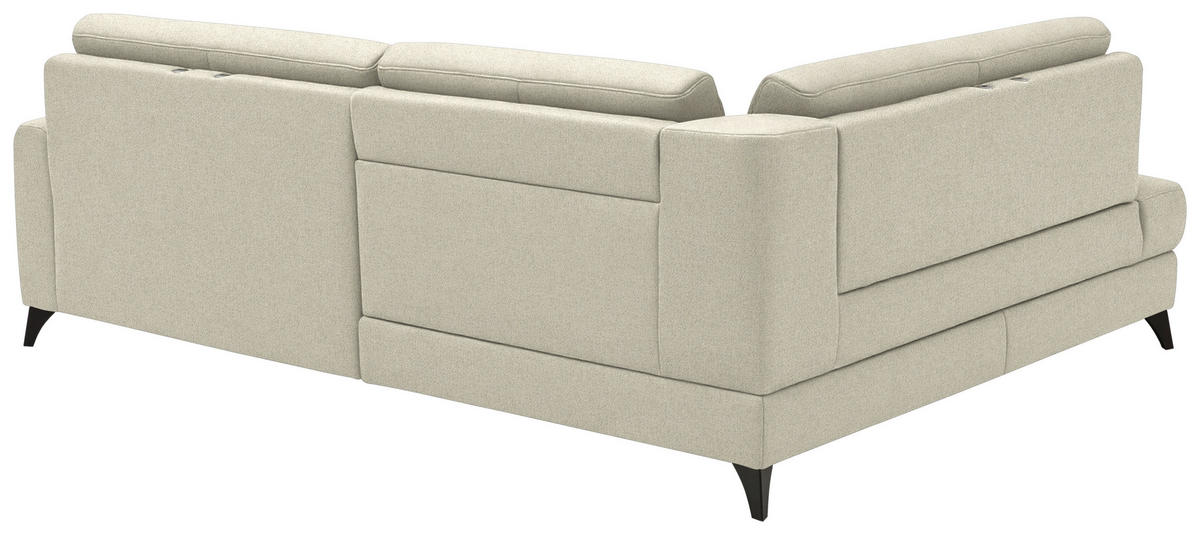 ECKSOFA  Chenille Silberfarben  - Silberfarben/Schwarz, Design, Textil/Metall (182/239cm) - Beldomo Comfort