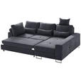 ECKSOFA in Flachgewebe Schwarz  - Schwarz, Design, Textil/Metall (260/188cm) - Hom`in