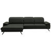 ECKSOFA in Echtleder Dunkelgrün  - Dunkelgrün/Schwarz, Design, Leder/Metall (193/332cm) - Dieter Knoll