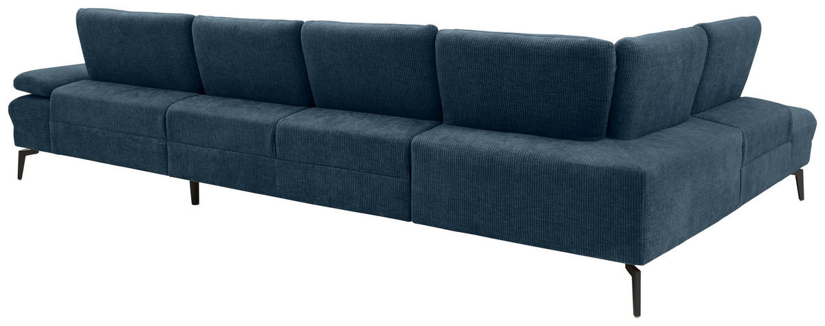 WOHNLANDSCHAFT in Webstoff Blau  - Blau/Schwarz, Design, Textil/Metall (208/354/157cm) - Dieter Knoll