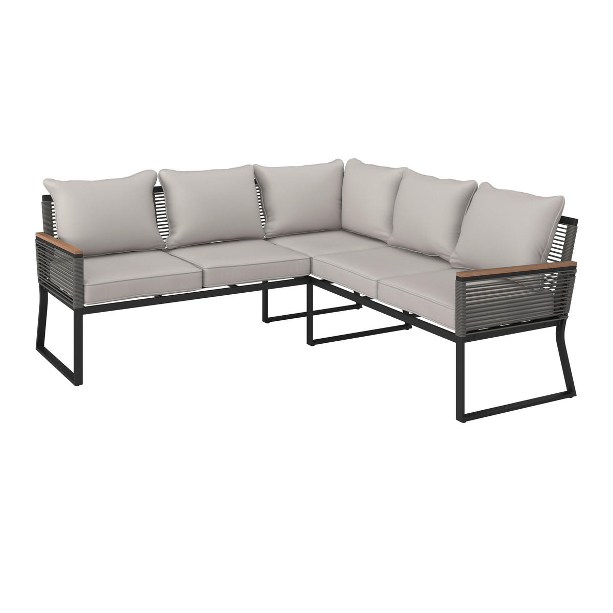 BAŠT. GARNITURA ZA RUČAVANJE 2 dela  - prirodna boja/svetlosiva, Moderno, staklo/metal (181/73/65cm) - Bessagi Garden