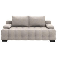SCHLAFSOFA in Chenille, Plüsch Greige  - Greige/Schwarz, KONVENTIONELL, Kunststoff/Textil (209/96/100cm) - Stylife