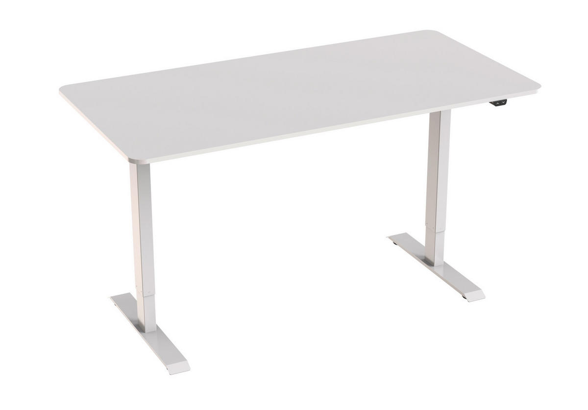 SCHREIBTISCH höhenverstellbar  - Weiß, MODERN, Holzwerkstoff/Metall (160/80/73-123cm) - Livetastic