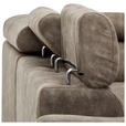 ECKSOFA Taupe Lederlook  - Taupe/Schwarz, Design, Kunststoff/Textil (263/230cm) - Hom`in