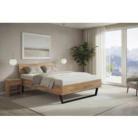 BETT 140/200 cm  in Eichefarben  - Eichefarben/Schwarz, MODERN, Holz/Metall (140/200cm) - MID.YOU