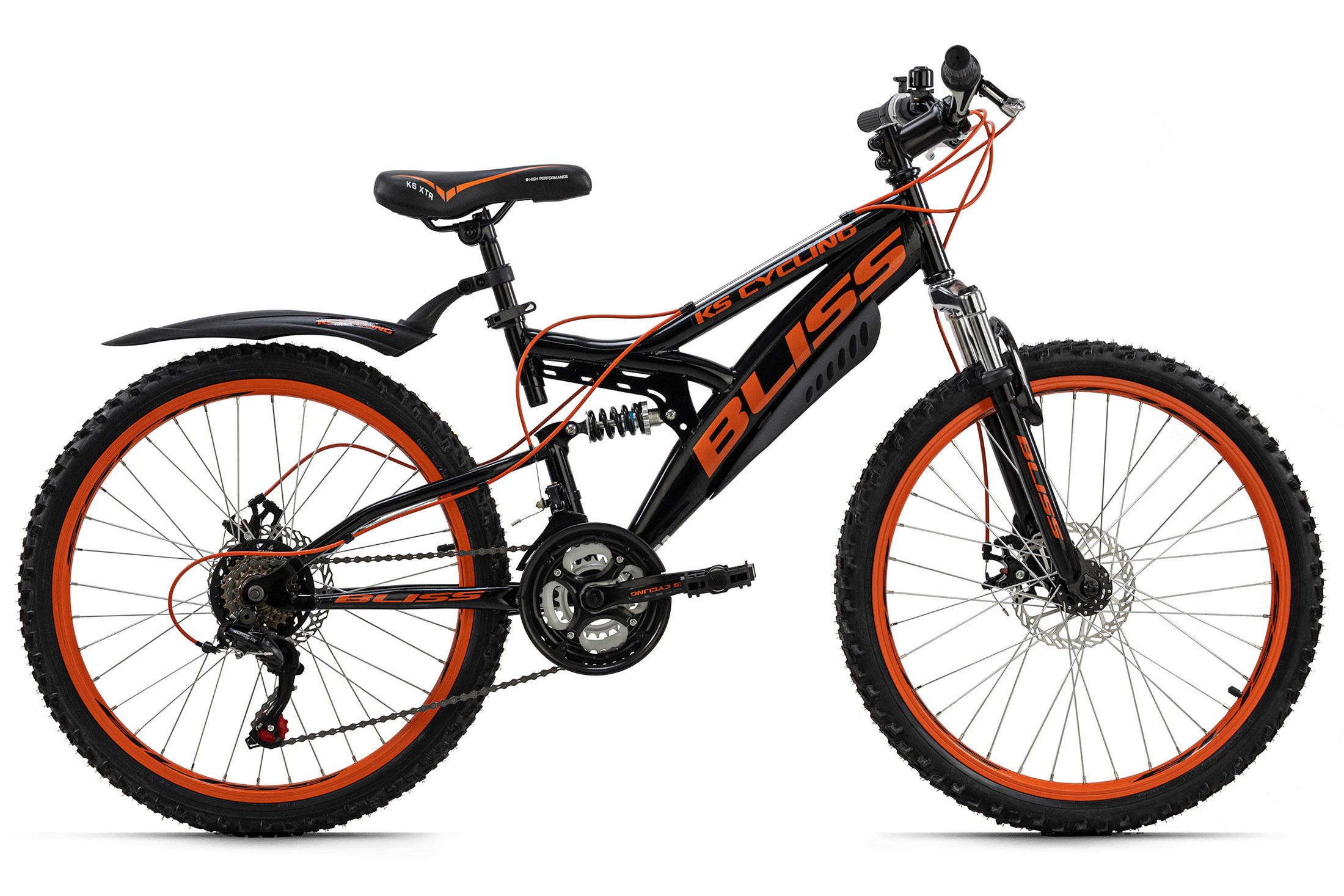 KINDER-MTB 24'' ZOLL BLISS 24 Zoll  - Schwarz/Orange, Basics, Metall (180/70/80cm) - Atrigo