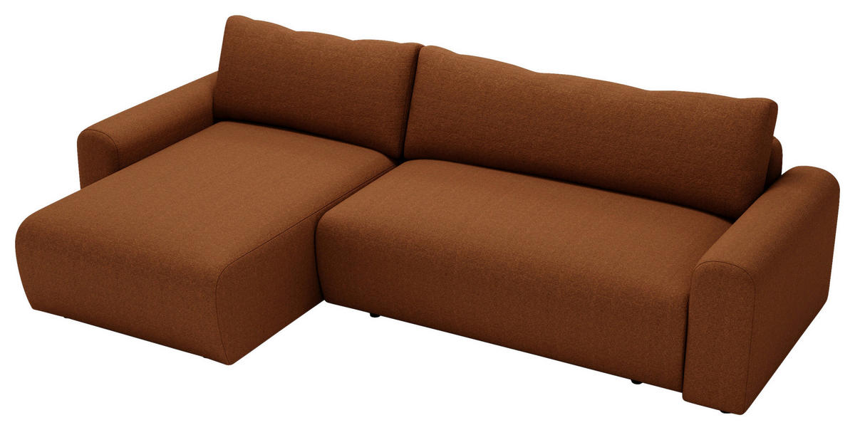 ECKSOFA Rostfarben  - Rostfarben/Creme, Design, Kunststoff/Textil (246/150cm) - Livetastic