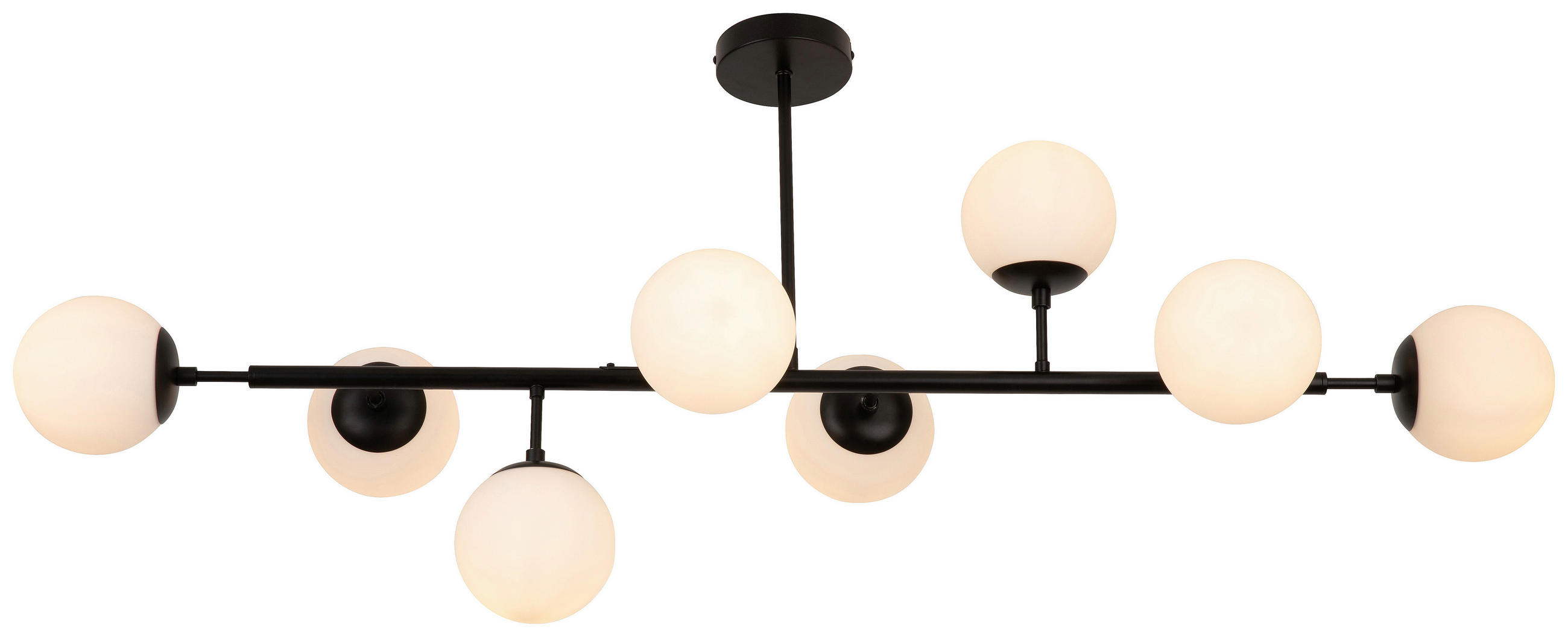 DECKENLEUCHTE 124/40/50 cm   - Weiß, Trend, Glas/Metall (124/40/50cm) - Novel