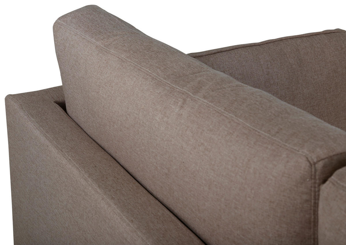 2-SITS SOFFA i metall, textil svart, ljusbrun  - brun/ljusbrun, Design, metall/textil (203/84/90cm) - Livetastic