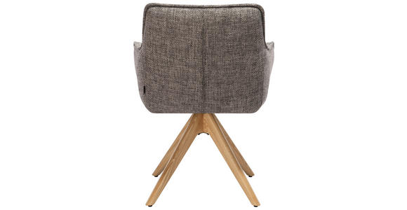 ARMLEHNSTUHL in Mikrofaser - Eichefarben/Grau, Design, Holz/Textil (61/87,5/61cm) - Novel