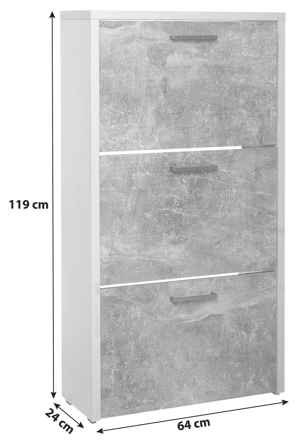 VÝKLOPNÁ SKRINKA NA TOPÁNKY, biela, farba duba, 64/119/24 cm - biela/farba duba, Konventionell, kompozitné drevo (64/119/24cm) - MID.YOU