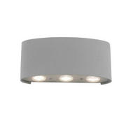 BADEZIMMER-WANDLEUCHTE Carlo 17/4/8 cm   - Grau, KONVENTIONELL, Kunststoff/Metall (17/4/8cm) - Paul Neuhaus