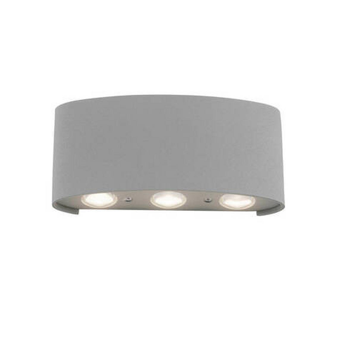BADEZIMMER-WANDLEUCHTE Carlo 17/4/8 cm   - Grau, KONVENTIONELL, Kunststoff/Metall (17/4/8cm) - Paul Neuhaus