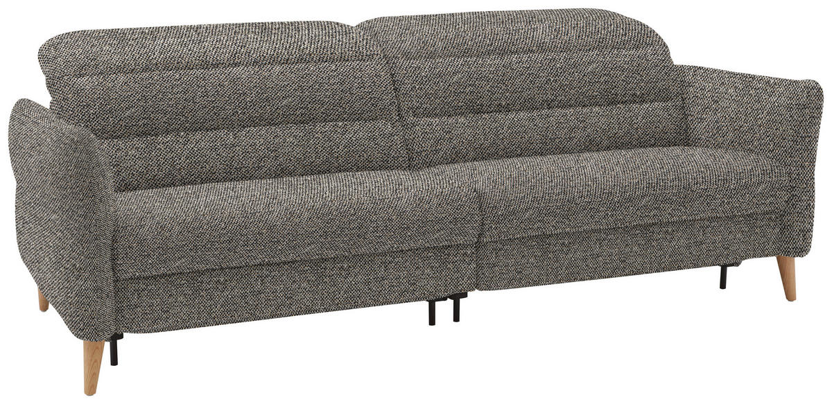 2-SITZER-SOFA in Webstoff Hellbraun  - Hellbraun/Eiche Bianco, Design, Holz/Textil (234-262/85-106/98-112cm) - Dieter Knoll