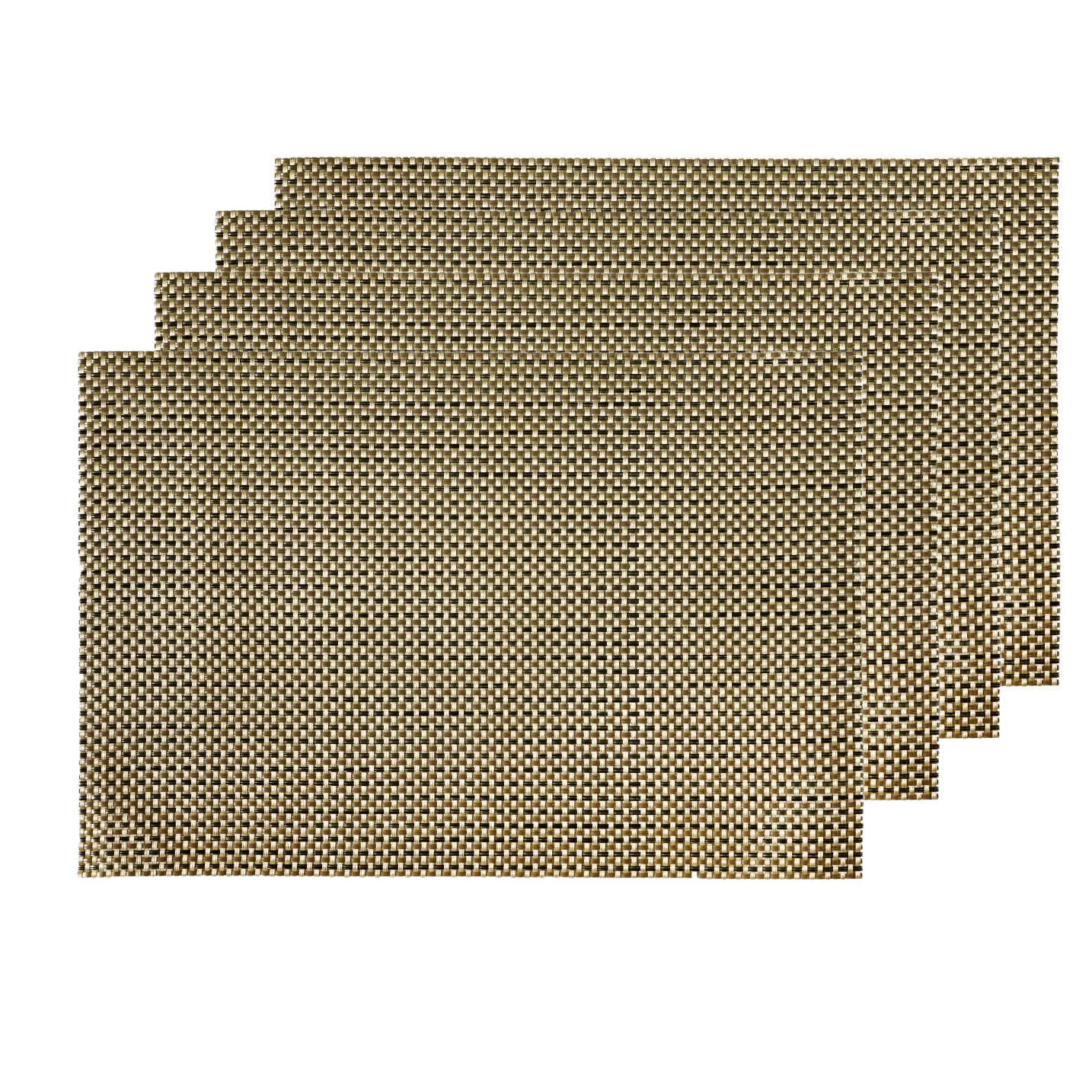 4-er Pack Leinen Platzsets 50x35 cm Stoff Tischsets Weiss Grau