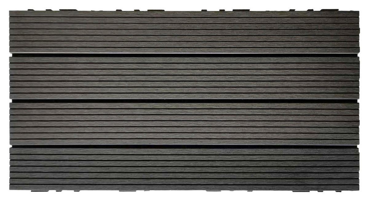 TERRASSENFLIESE WPC PUERTO PICOLO 60X30CM 6-ER SET  - Anthrazit, KONVENTIONELL, Holzwerkstoff (60/30/2.4cm)