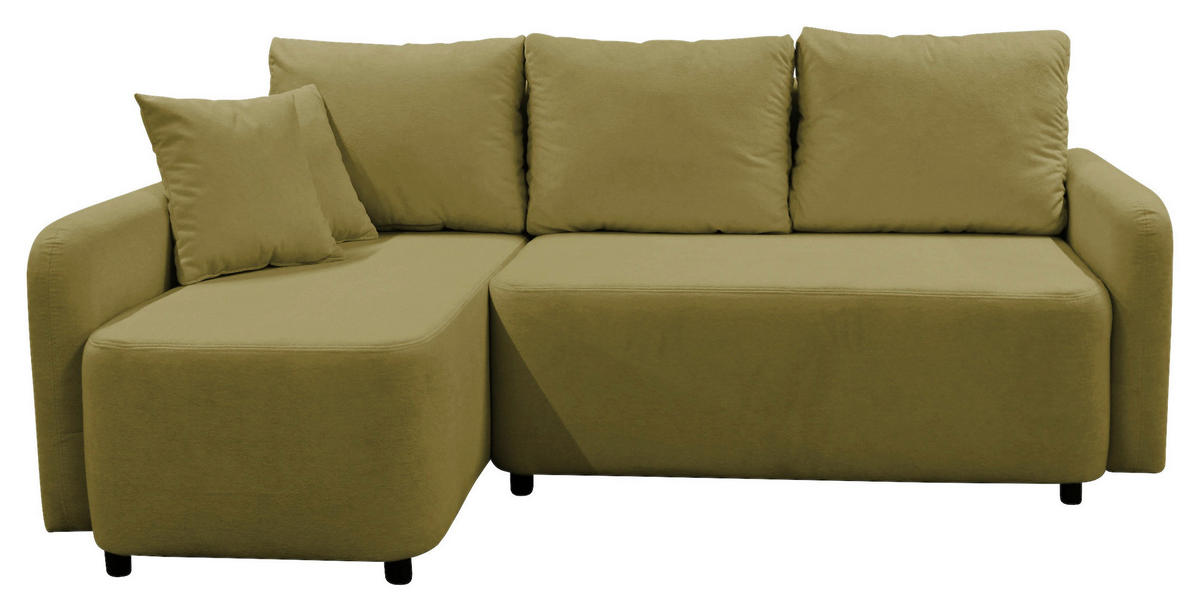 ECKSOFA STERN Grün Bouclé Zierkissen, Rückenkissen, Bettkasten  - Schwarz/Grün, Design, Kunststoff/Textil (152/207cm) - MID.YOU