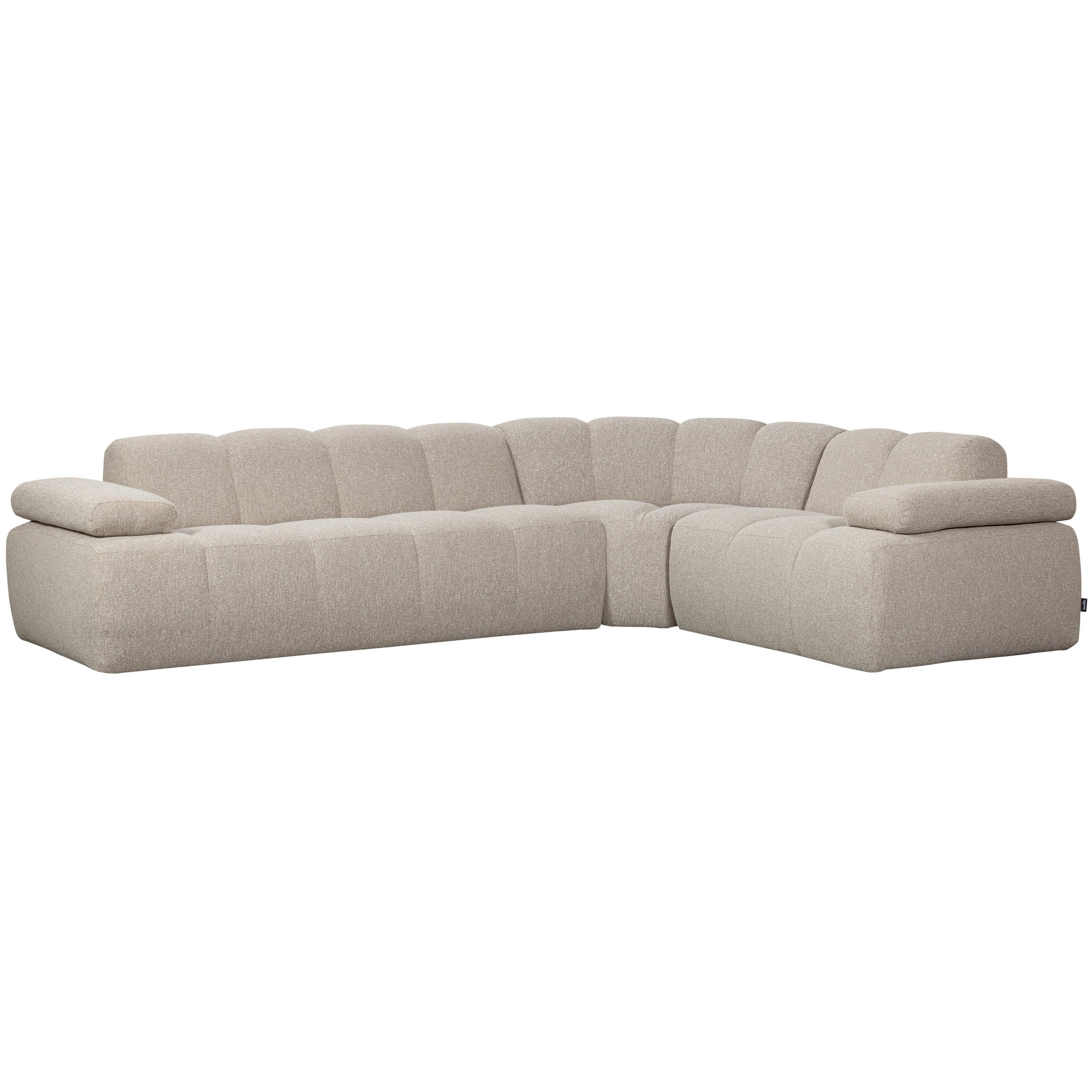 ECKSOFA Mojo Beige Bouclé Armteilverstellung  - Beige/Schwarz, MODERN, Kunststoff/Textil (310/230cm) - Livetastic
