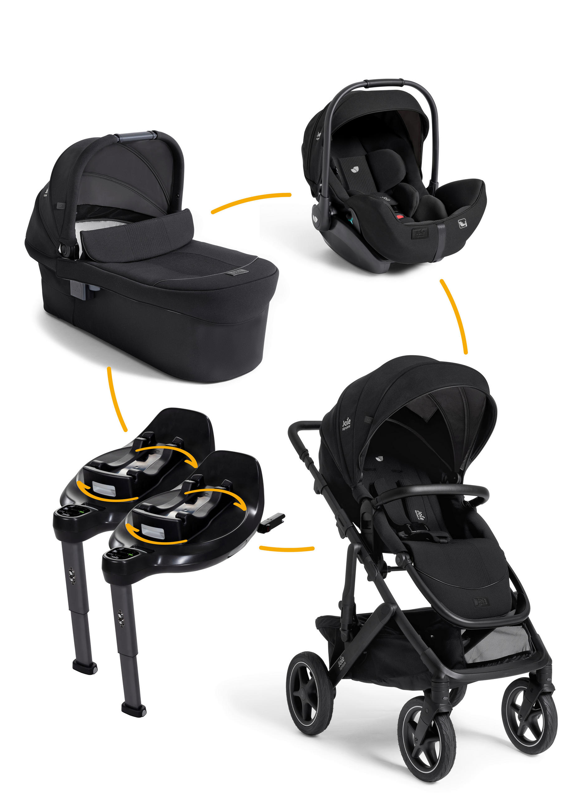 KINDERWAGENSET  Vinca Bundle  Eclipse  - Schwarz, Basics, Kunststoff/Metall (60/108/97cm) - JOIE SIGNATURE