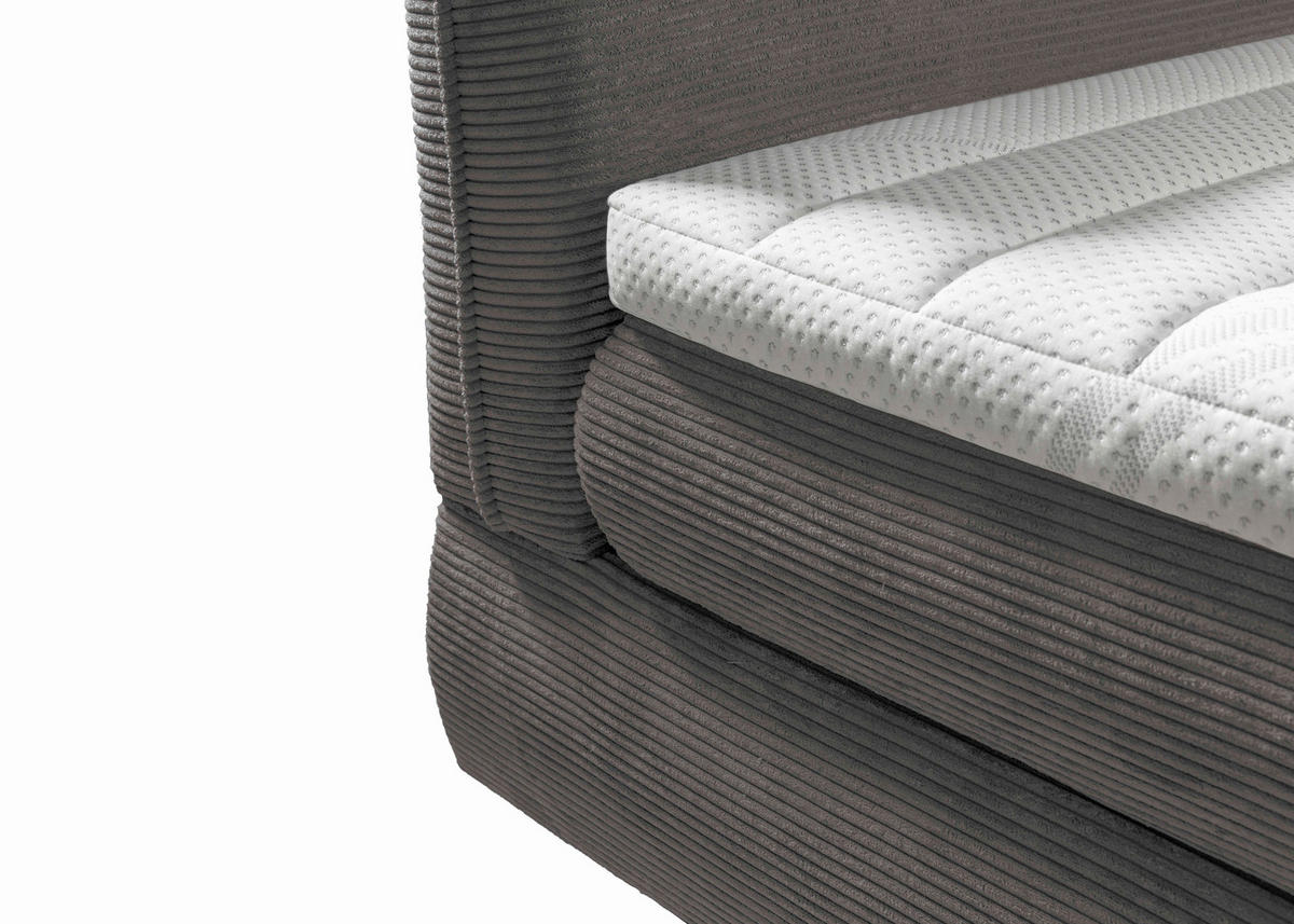 BOXSPRINGBETT 180/200 cm  in Dunkelgrau  - Dunkelgrau/Schwarz, Trend, Holz/Textil (180/200cm) - Esposa