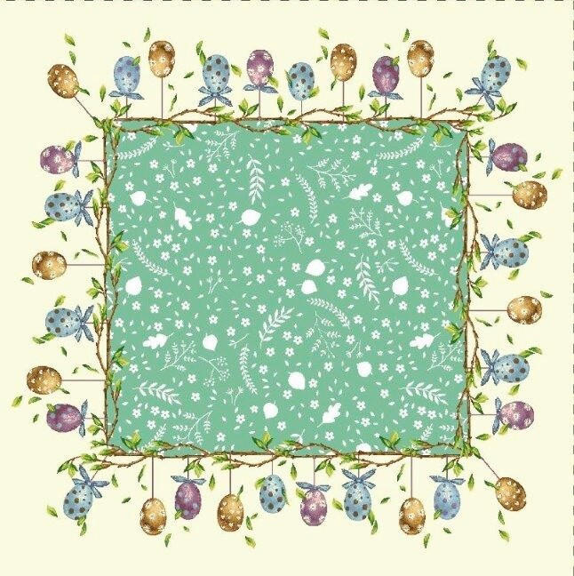 ASZTALTERÍTŐ   - türkiz, Basics, textil (90/90cm)