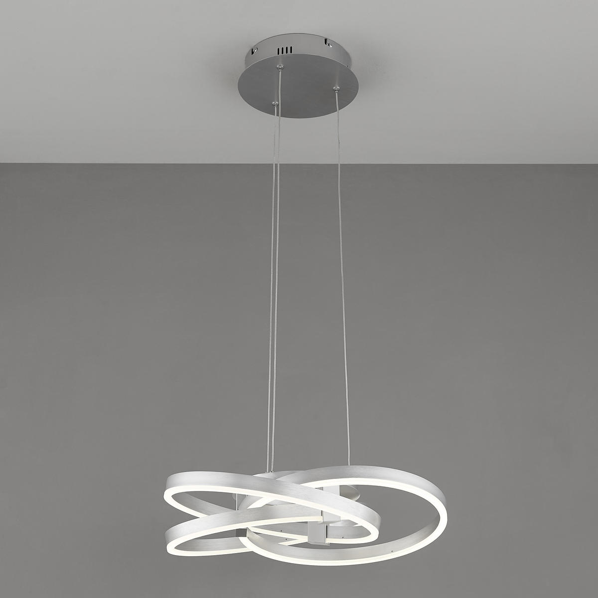 LED-HÄNGELEUCHTE 55/150 cm   - Alufarben, Design, Kunststoff/Metall (55/150cm) - Näve