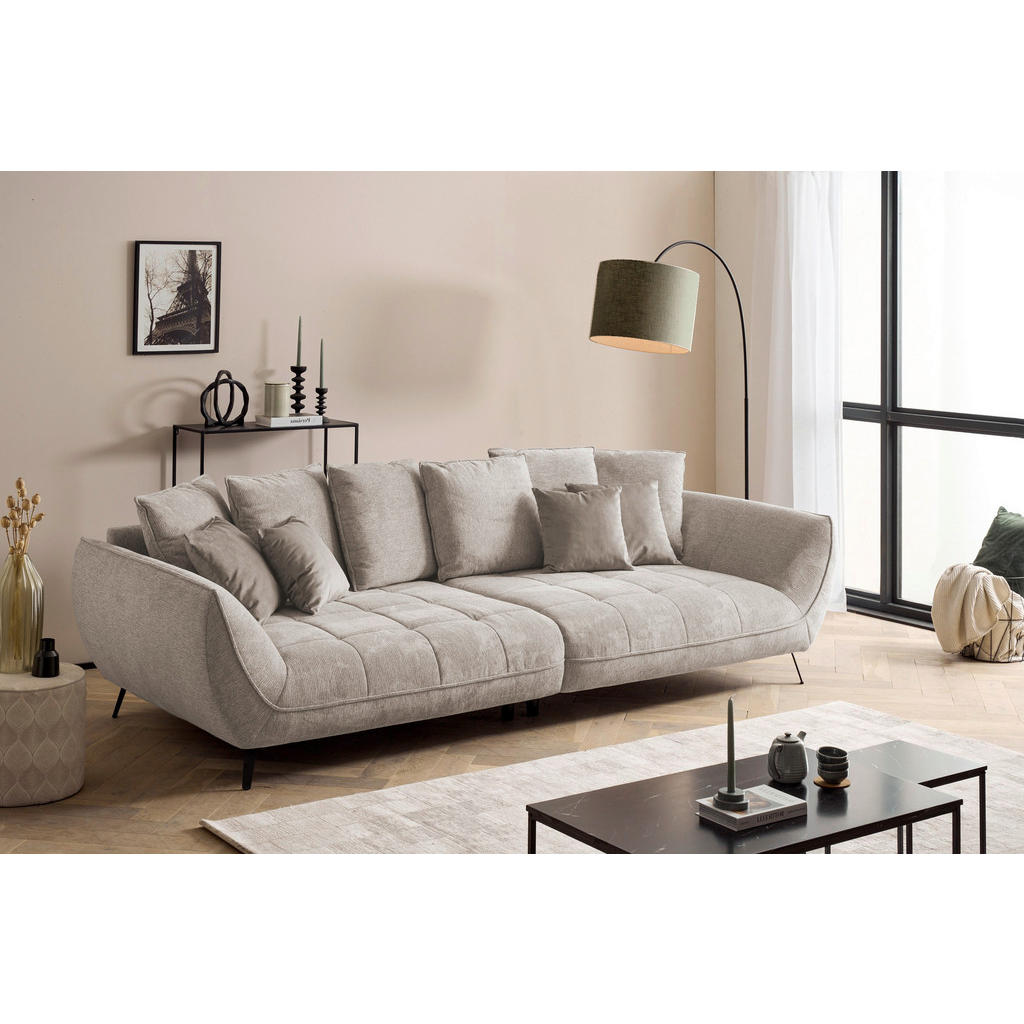 Canapea Bigsofa, textil, bej - Imagine 1