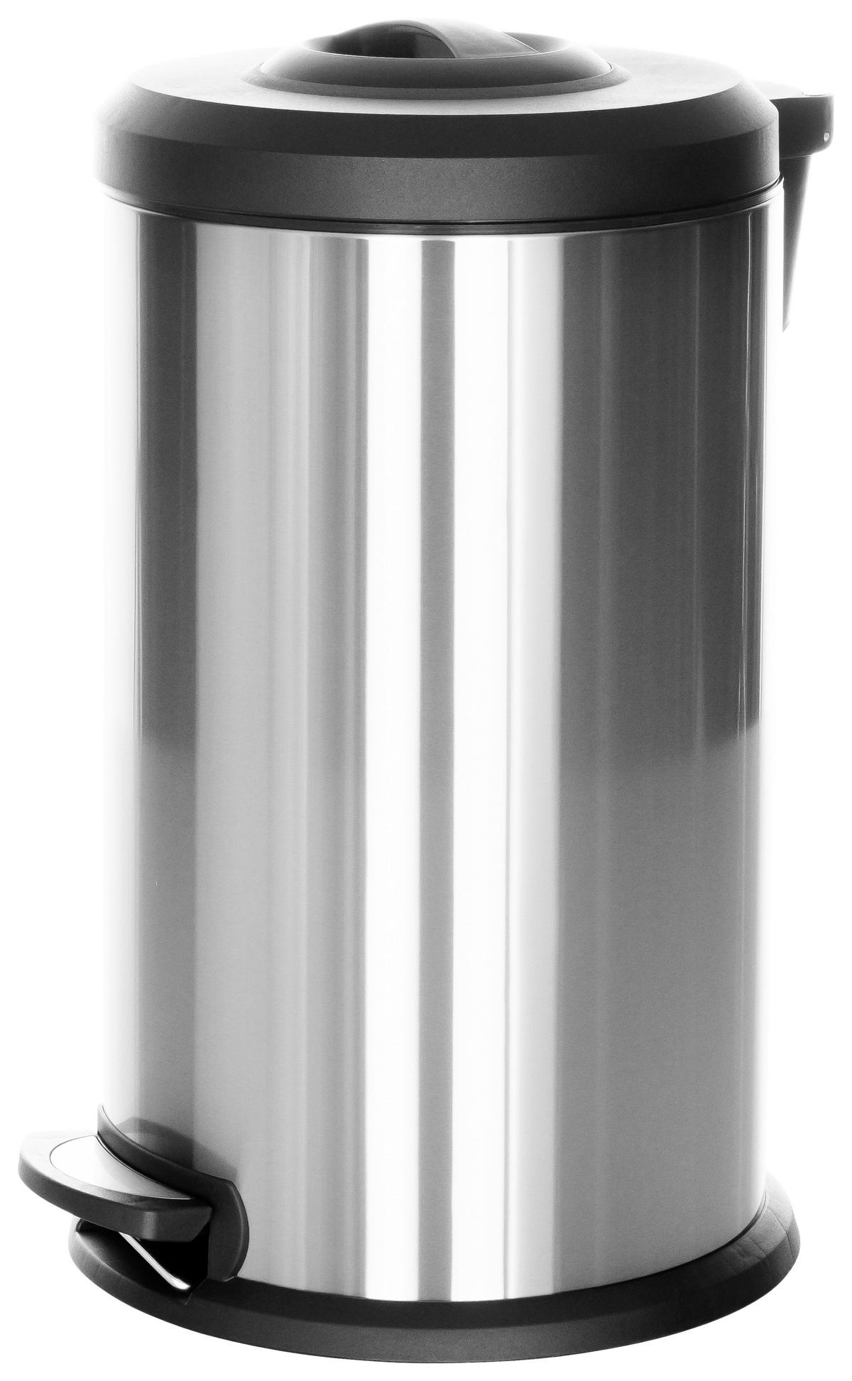 ABFALLSAMMLER 40 l  Metall  - Silberfarben/Schwarz, Basics, Kunststoff/Metall (38/62-96/38cm) - MID.YOU