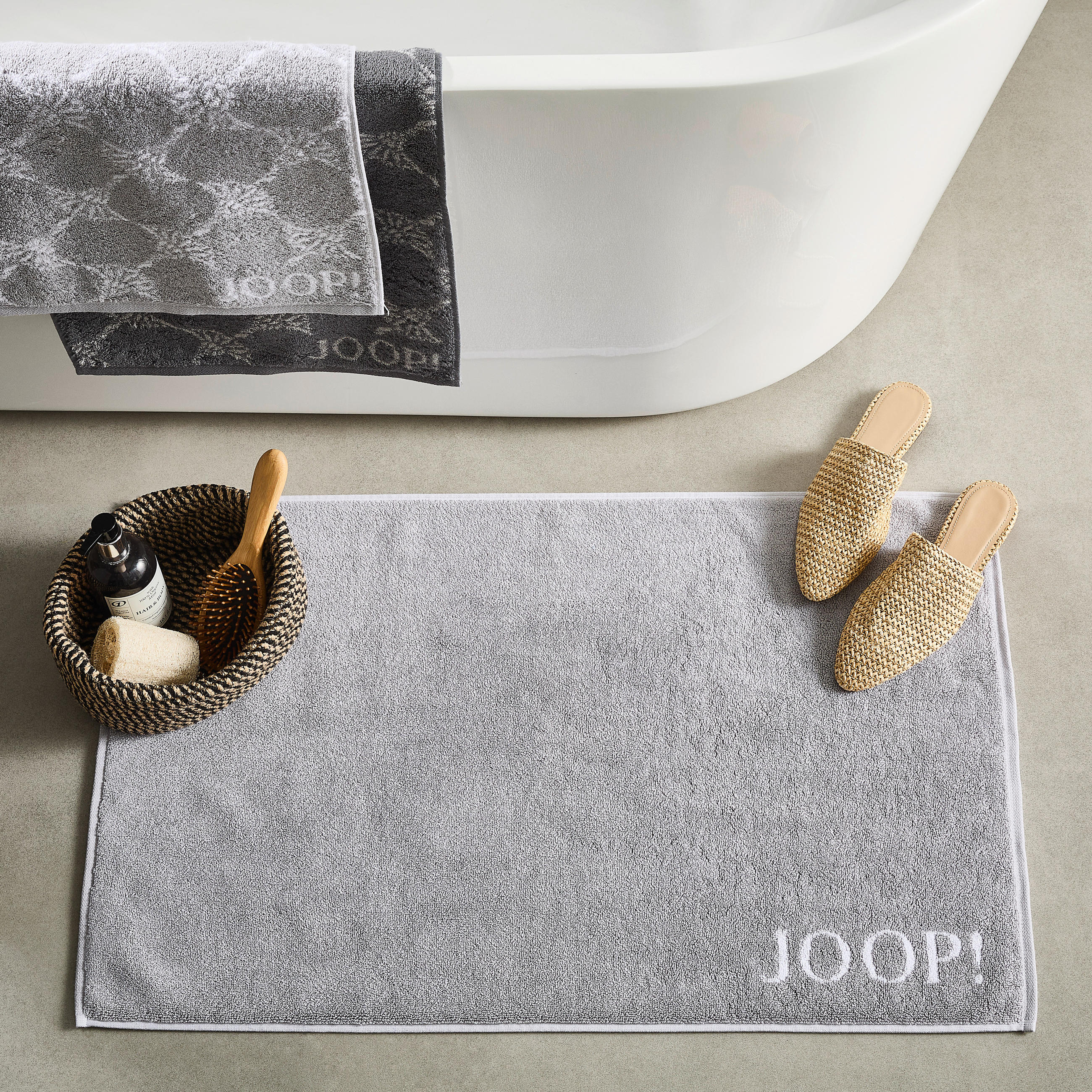 BADEMATTE Silberfarben 50/80 cm - Silberfarben, Basics, Textil (50/80cm) - Joop!