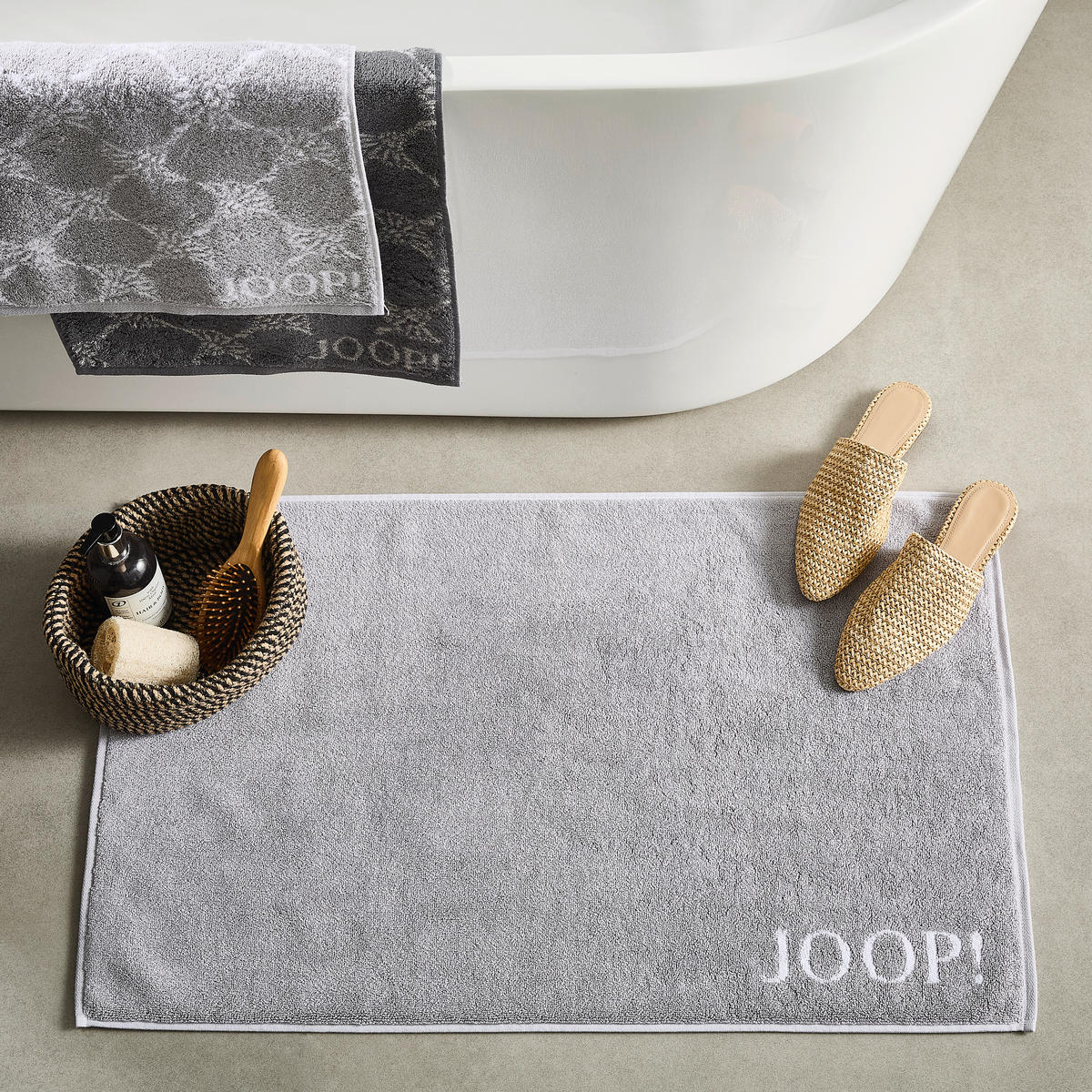 BADEMATTE Silberfarben 50/80 cm  - Silberfarben, Basics, Textil (50/80cm) - Joop!