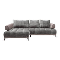 HÖRNSOFFA i grå  - grå/svart, Modern, metall/textil (184/67-87/262cm) - MID.YOU