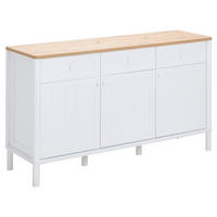 SIDEBOARD Weiß, Eiche Artisan  161,7/88,6/45,5 cm  - Weiß/Eiche Artisan, ROMANTIK / LANDHAUS, Holzwerkstoff/Metall (161,7/88,6/45,5cm) - home24