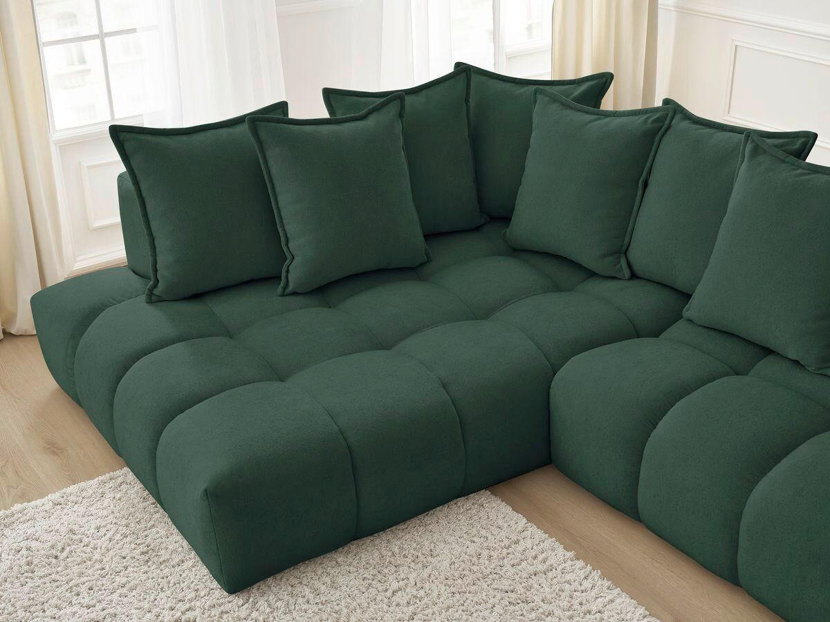 ECKSOFA Ottomane links  EVEREST Grün Struktur  - Schwarz/Grün, MODERN, Kunststoff/Textil (352/210cm)