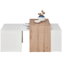 KLUBSKA MIZA, 115/50/70 cm barve hrasta, bela  - barve hrasta/bela, Moderno, leseni material (115/50/70cm) - Hom`in