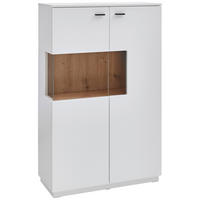 HIGHBOARD  90/141/37 cm  - Schwarz/Weiß, Design, Glas/Holzwerkstoff (90/141/37cm) - Stylife