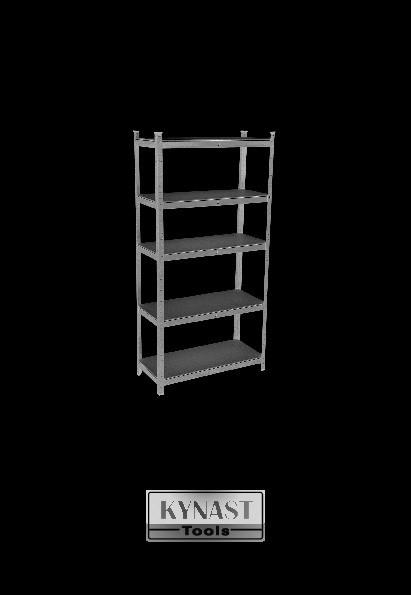 Schwerlastregal 90 cm breit  - Silberfarben, KONVENTIONELL, Holzwerkstoff/Metall (90/180/40cm) - Atrigo