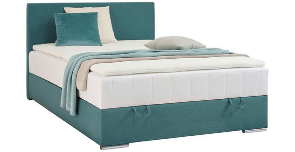 BOXBETT 140/200 cm  in Petrol  - Chromfarben/Petrol, KONVENTIONELL, Kunststoff/Textil (140/200cm) - Carryhome